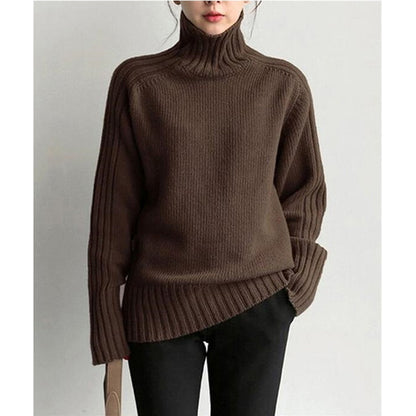 Överdimensionerad Turtleneck Tröja för Kvinnor i Mjuk Tyg – Avslappnad Design, Perfekt för Alla Tillfällen 11