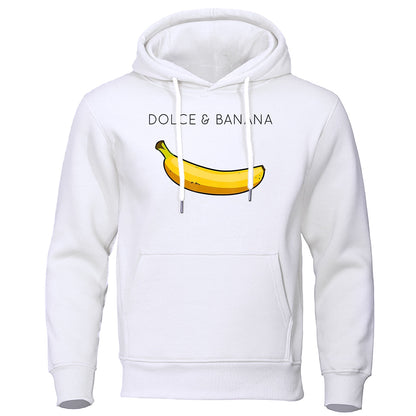 Hoodie Herr med Banantryck Lätt Passform Acetat-Bomull 9