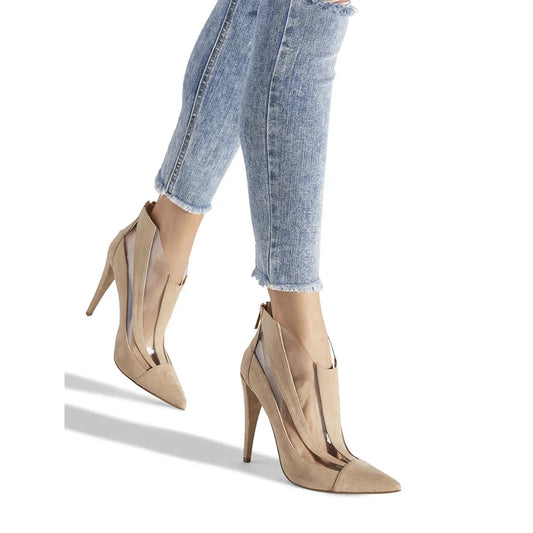 Dam Stövlar Slingbacks Flock Transparent-1