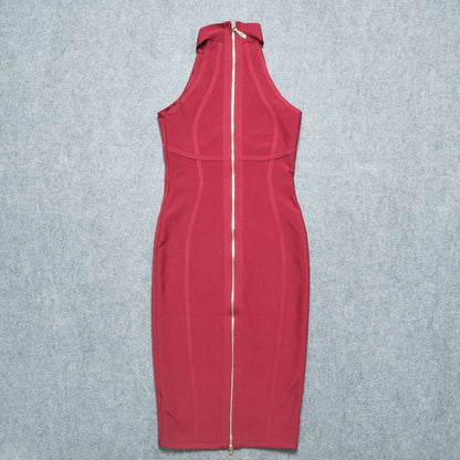 Dam Ärmlös Sommarklänning Randig Bomull-5