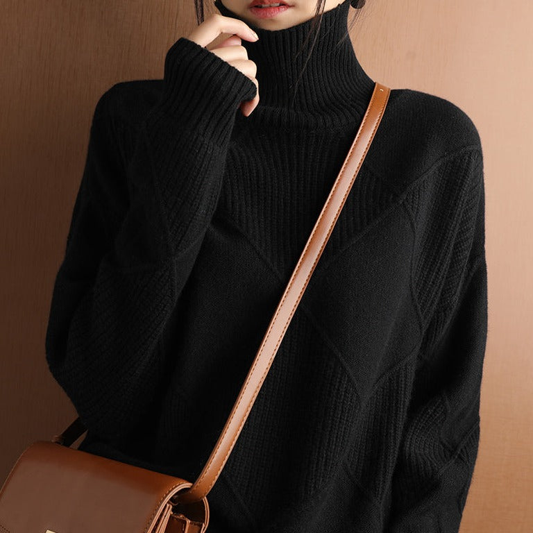 Stickad Dam Tröja i Mysig Akryl för Höst och Vinter – Tidlös Design och Bekväm Passform, Finns i S-XL 10