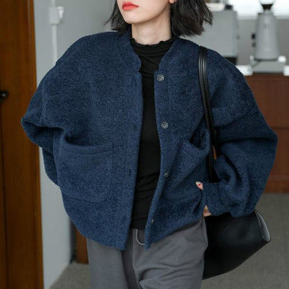 Damjacka Avslappnad Långärmad Bomull-5