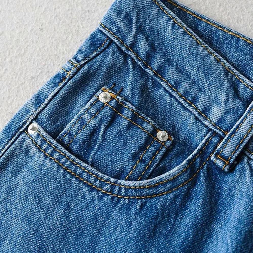 Dam Jeans Hög Midja Mjuk Bomull 6