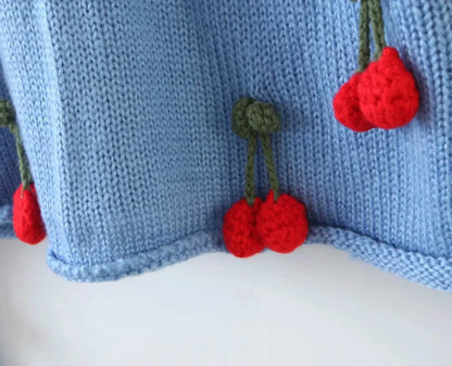 Dam Tröja Vintage Stil med Körsbärsmönster Polyester-6