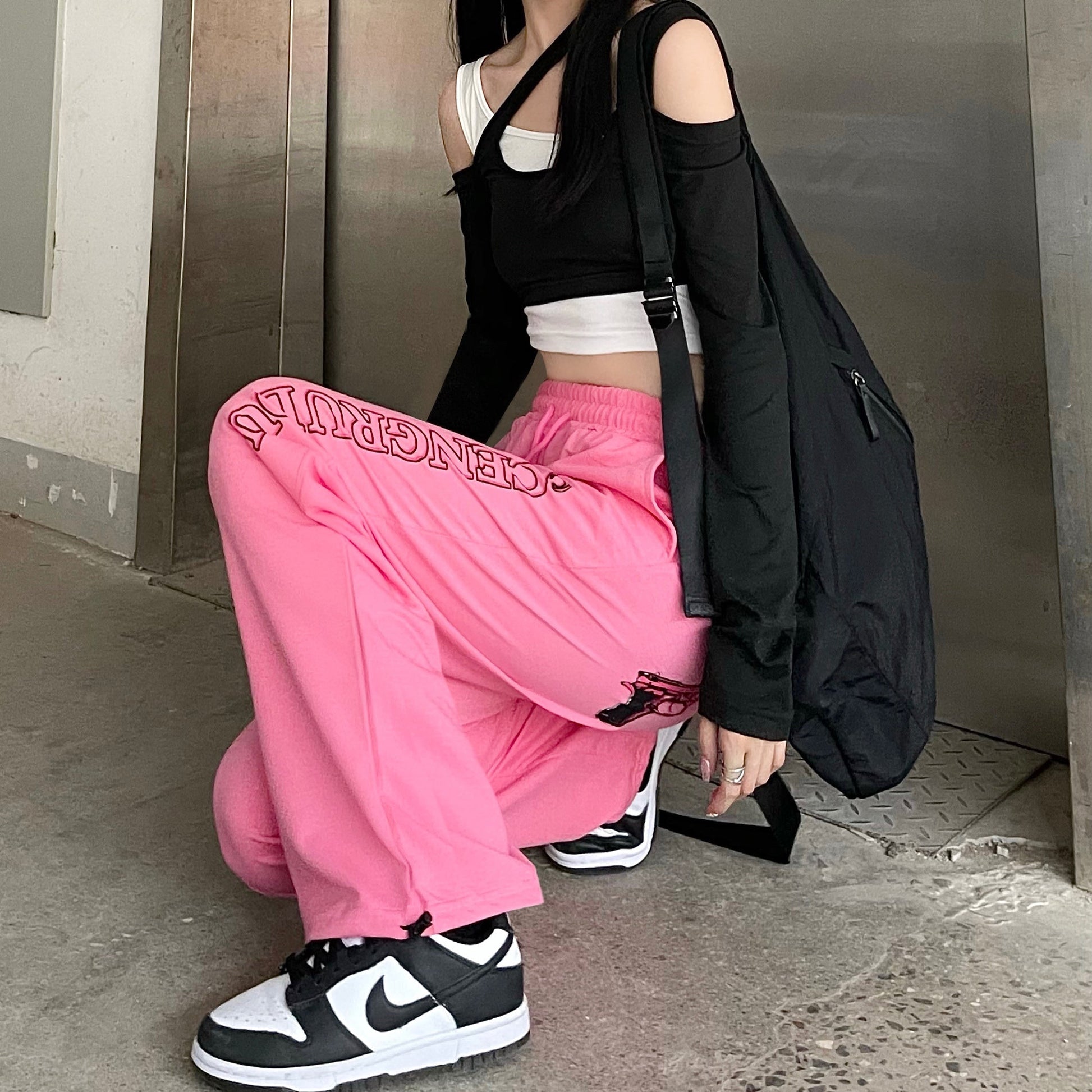 Dam Avslappnade Byxor Polyester med Elastiskt Midjeband-6