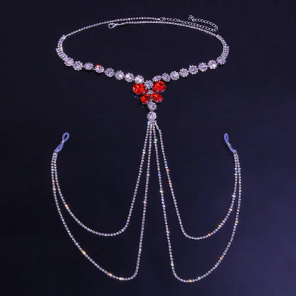 Kvinnors Kroppsmycken Rund Zinklegation med Strass-4