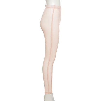 Kvinnors Höga Midjeleggings Elastiskt Spandex Ankellång Design-3