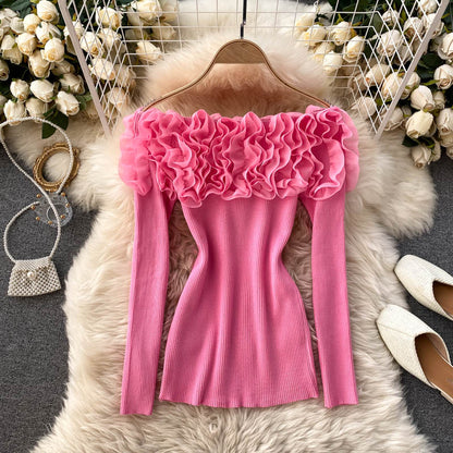 Variant image for Dam Off-Shoulder Blus Långa Ärmar Polyester Monokrom-3