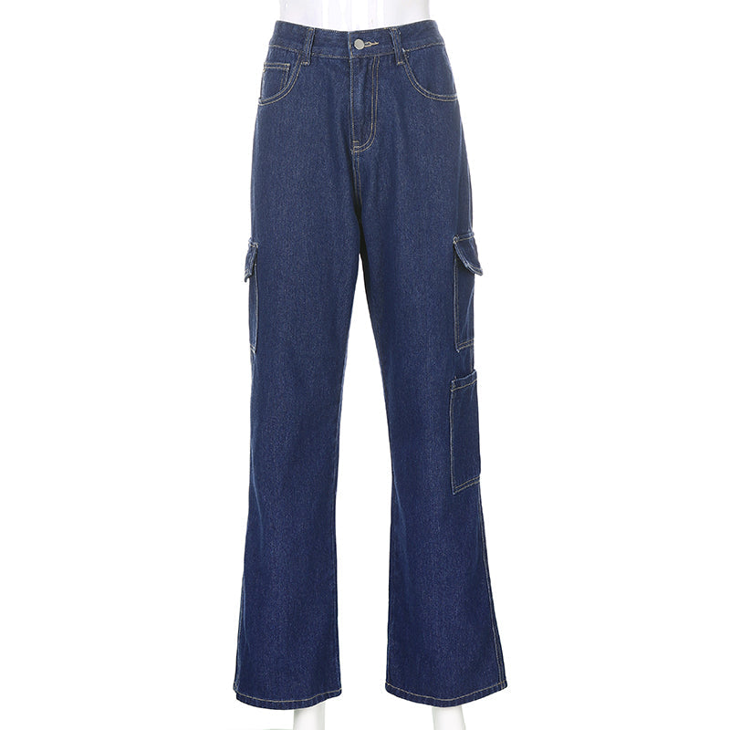 Dam Jeans Hög Midja Ljust Tvättade Bomull och Spandex 8