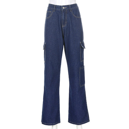 Dam Jeans Hög Midja Ljust Tvättade Bomull och Spandex 8