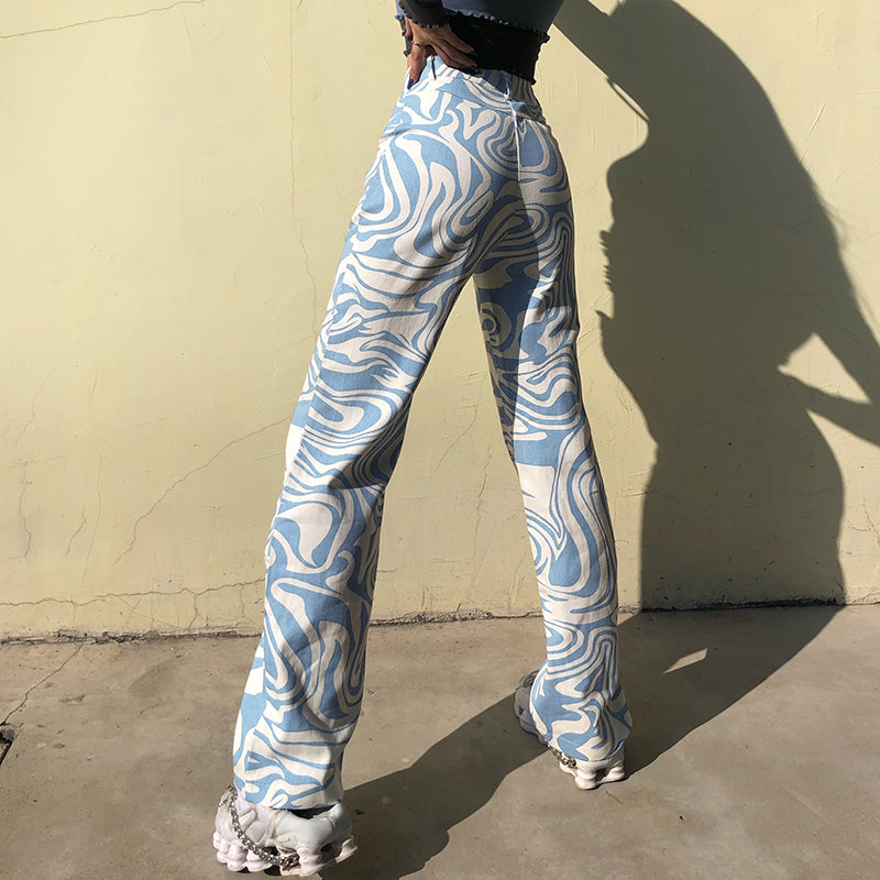 Dam Jeans Geometriskt Mönster 100% Bomull Regelbunden Passform-3