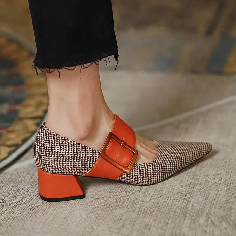 Dam Högklackade Skor Mary Janes i Läder med Elegant Design-4