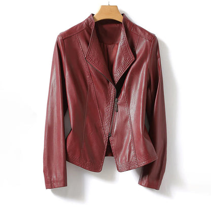 Damjacka Slim-Fit Fårläder Modern Stil 8
