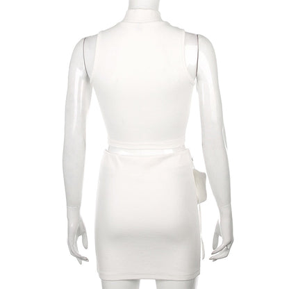 Dam Stickad Klänning Turtleneck Bomull och Spandex-6