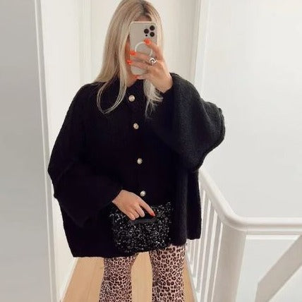 Variant image for Dam Stickad Överdimensionerad Tröja Akryl för Vinter-10