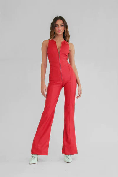 Dam Jumpsuit Bodycon med Hjärthalsringning i Stretchmaterial - Figursydd Elegant Passform för Fester och Avslappnade Tillfällen 8