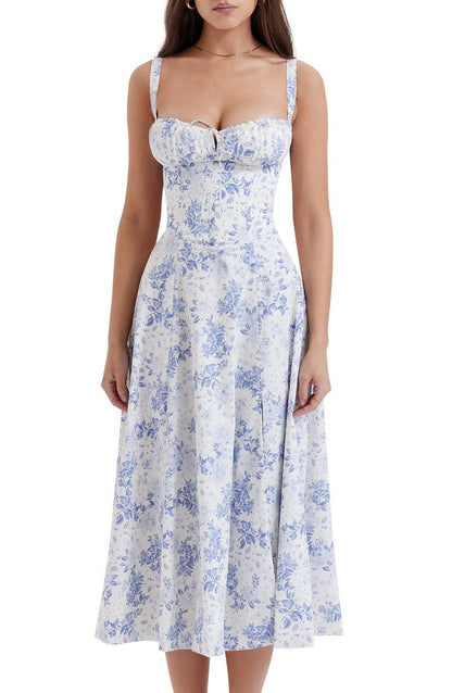 Dam Midiklänning Blommig Design 100% Polyester för Bröllop och Fest-4