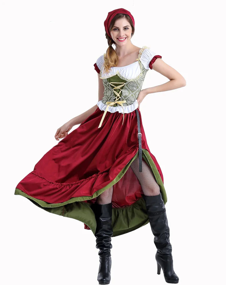 Variant image for Kvinnors Oktoberfest Klänning Traditionell Polyester med Förkläde-2