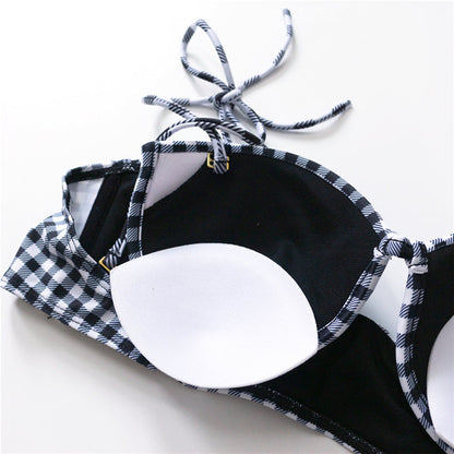 Dam Bikini Högskuren Polyester-Spandex Elegant Badkläder-5