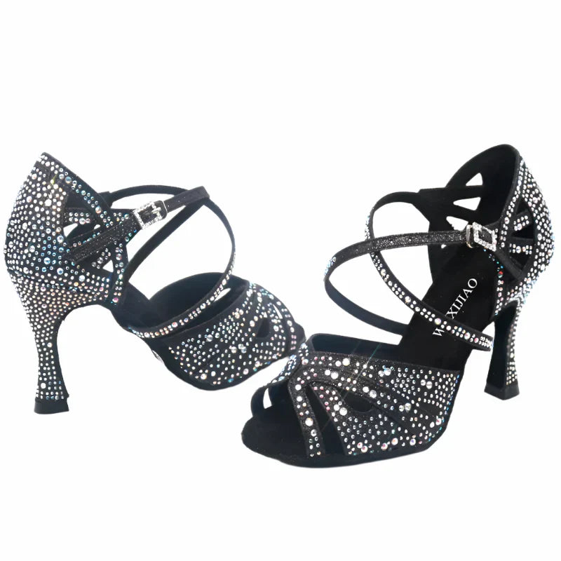 Dam Sandaler Gladiator Design med Glittrande Detaljer Syntetiskt Läder-2