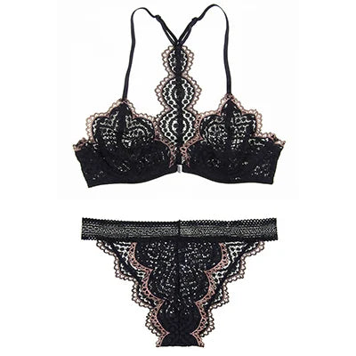 Damenunterwäsche-Set, romantisches Bustier, Nylon und Baumwolle-1