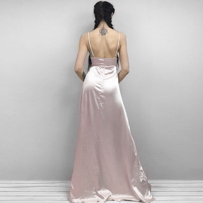 Dam Maxiklänning Spaghetti Band A-linje Polyester-4