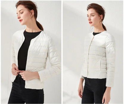 Dam Lång Vinterjacka Lätt Polyester för Kalla Väderförhållanden-2