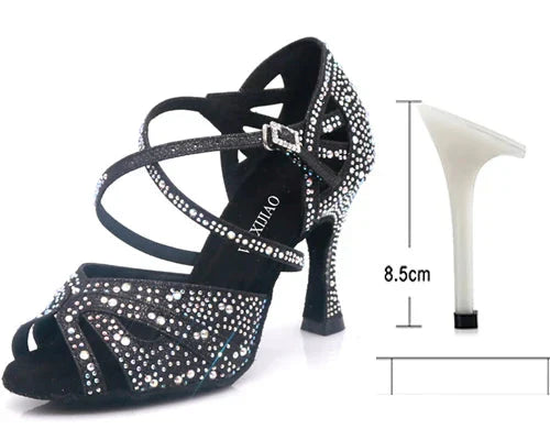 Dam Sandaler Gladiator Design med Glittrande Detaljer Syntetiskt Läder-5