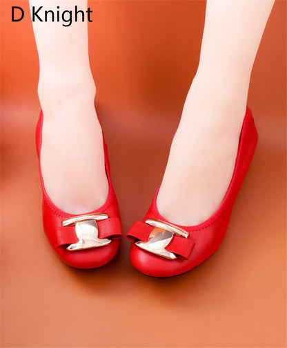 Variant image for Dam Ballerina Skor Läder Platta Med Metallaccent-6