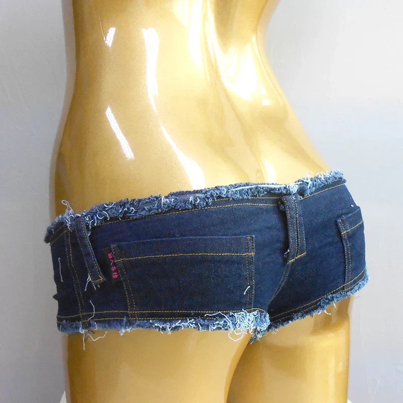 Dam Shorts Casual Denim Spandex Tätt Sittande-3