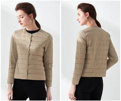 Dam Lång Vinterjacka Lätt Polyester för Kalla Väderförhållanden-5
