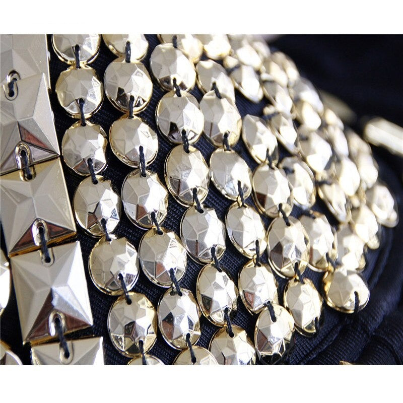 Dam Crop Top Ärmlös med Nitar Polyester-3