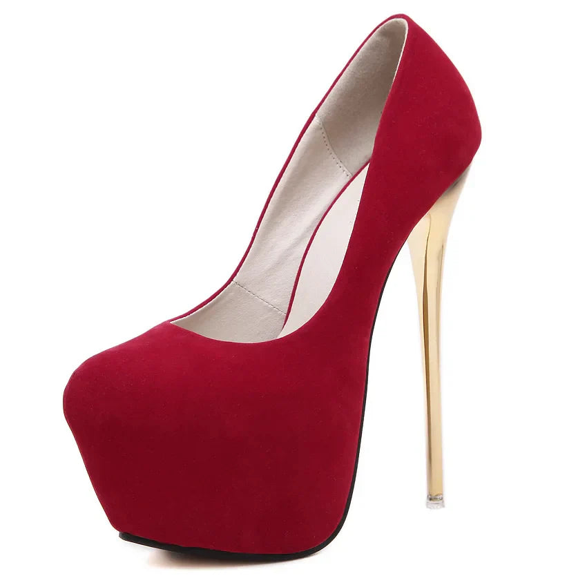 Dam Pumps Rund Tå Monokrom PU för Elegant Stil och Komfort-6