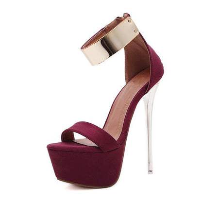 Dam Sandaler Filigran Klack PU Dragkedja 6 cm Komfort Skor-3