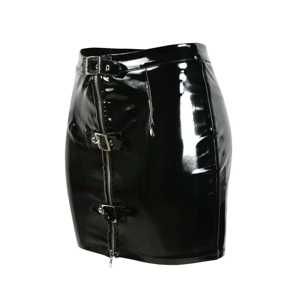 Kvinnors Minikjol Pencilform Polyester med Knappdetaljer-3