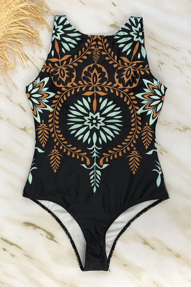 Baddräkt Dam Boho Hög Krage Shaping Nylon Spandex-5