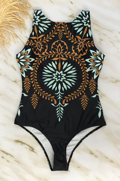 Baddräkt Dam Boho Hög Krage Shaping Nylon Spandex-5