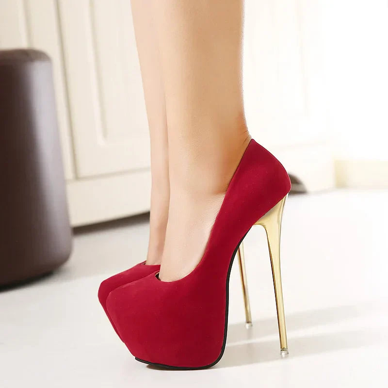Dam Pumps Rund Tå Monokrom PU för Elegant Stil och Komfort-5