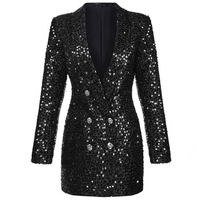 Damklänning Blazer Glittrande Polyester Spandex Elegant-2