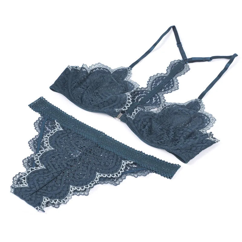 Damenunterwäsche-Set, romantisches Bustier, Nylon und Baumwolle-2