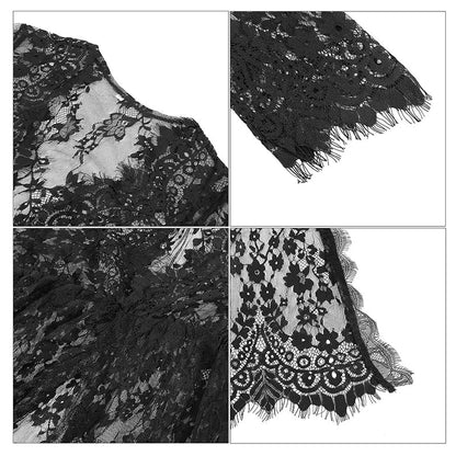 Dam Klänning Lång Ärmar Empire Midja Lätt Polyester-5