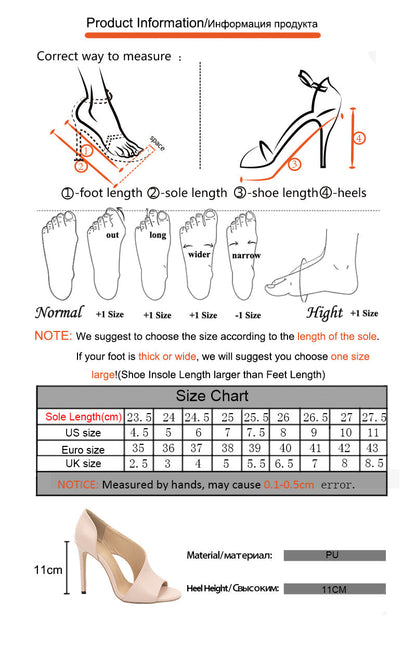 Dam Stilett Sandal Ankelrem Gummi 11 cm Klack-2
