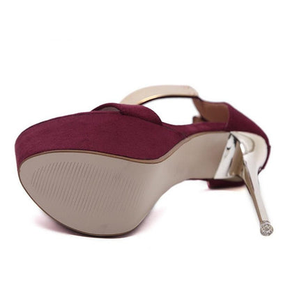 Dam Sandaler Filigran Klack PU Dragkedja 6 cm Komfort Skor-5