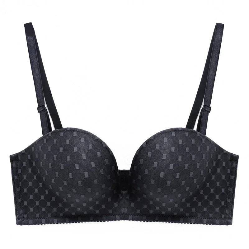 Dam Halv Cup BH Geometrisk Design Lycra-5