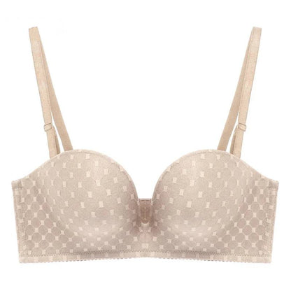Dam Halv Cup BH Geometrisk Design Lycra-6