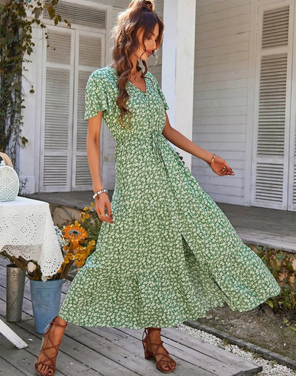 Blumenkleid Damen mit Ruffles – Elegante Polyester-Kleid für Büro und Freizeit, Größen S-XL 2