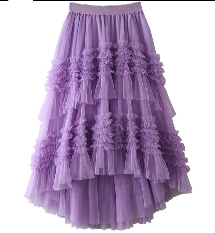 Variant image for Kvinnors Midi Kjol med Rüsch Detaljer i Tyll-5