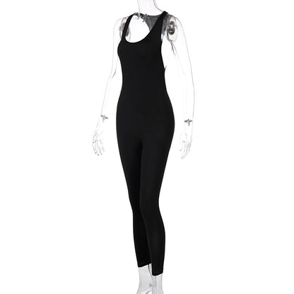 Dam Jumpsuit Tätt Passande Polyester Spandex med Speciell Design 5