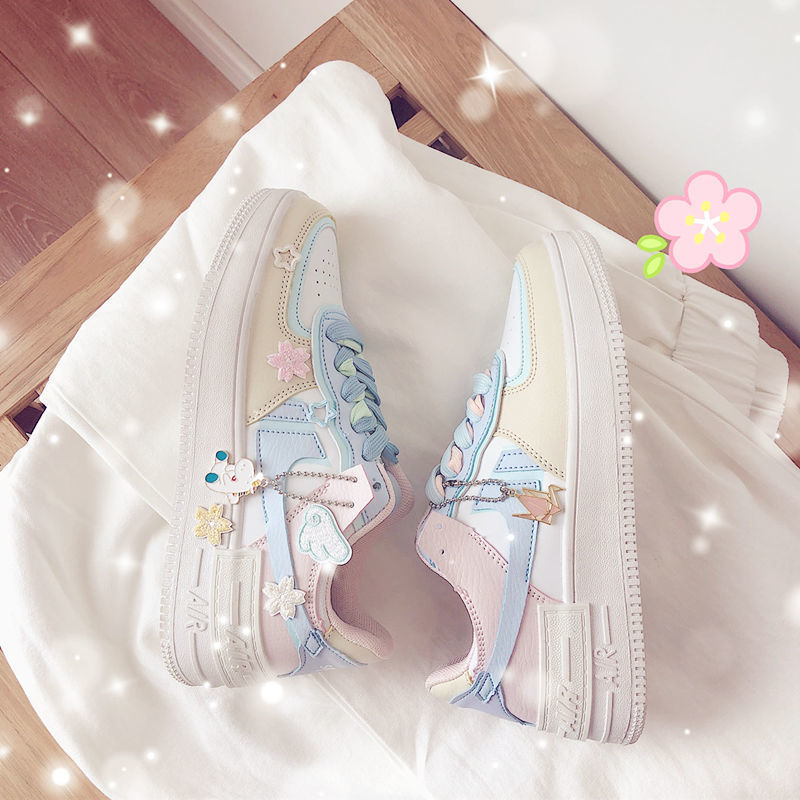 Dam Sneakers Låg Top PU-Läder Patchwork Design-6