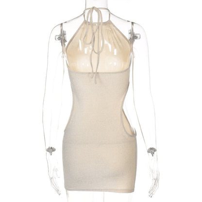 Dam Mini Klänning Ärmlös Polyester för Fina Tillfällen-6